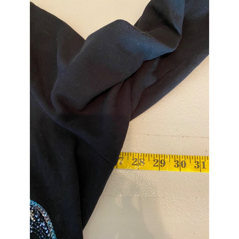Quacker Factory Halloween Black Tunic Long Sleeve Pumpkin Sequin Top 2X - Picture 6 of 9